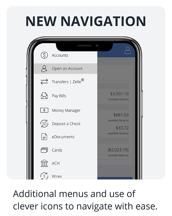 New Navigation - Additional menus and use of clever icons to navigate with ease.
